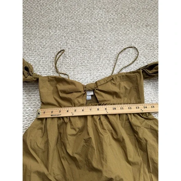 Long Milkmaid Dress Sweetheart Neck Off Shoulder Prairie Country Cottagecore S - Picture 7 of 8